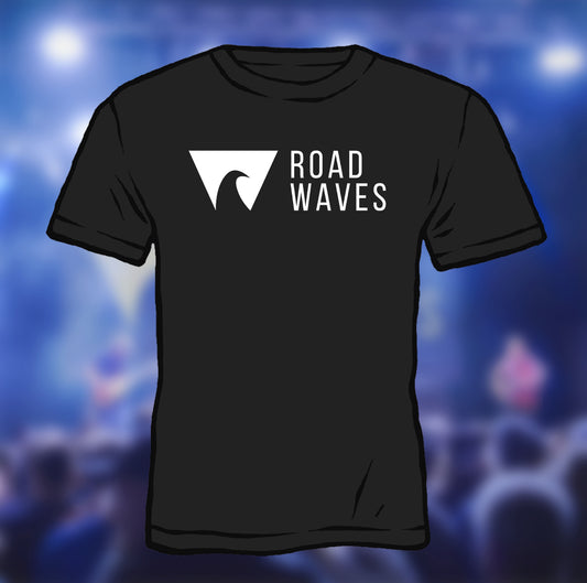 Road Waves - White Logo/Black Tee
